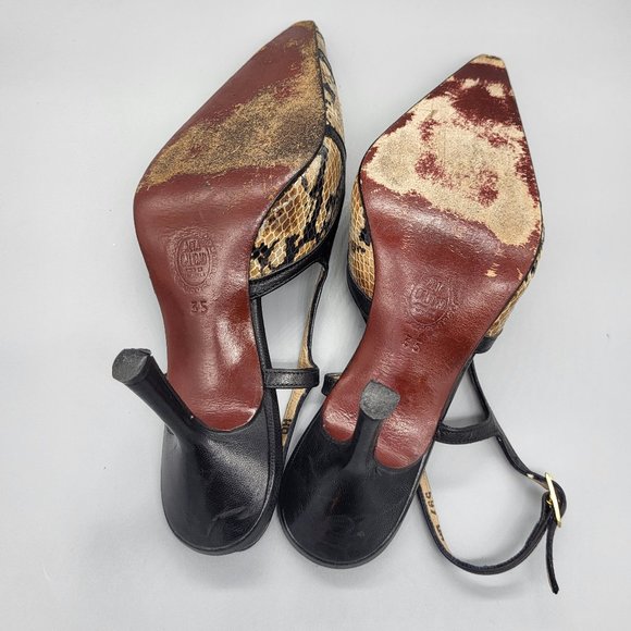 Mario Nardi Snakeskin Print Slingback Pumps - Picture 13 of 15